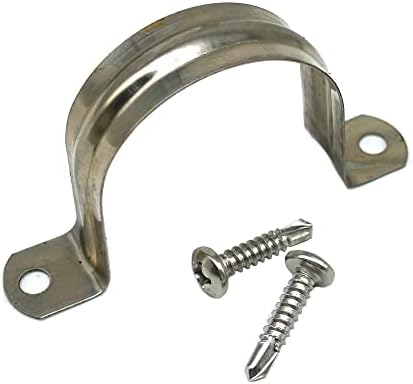 Routing Clamp,304 Stainless Steel,2 Mounting Points,1-1/16 ID For Pipe Size 3/4,with Tapping Screws,10 Pkg.